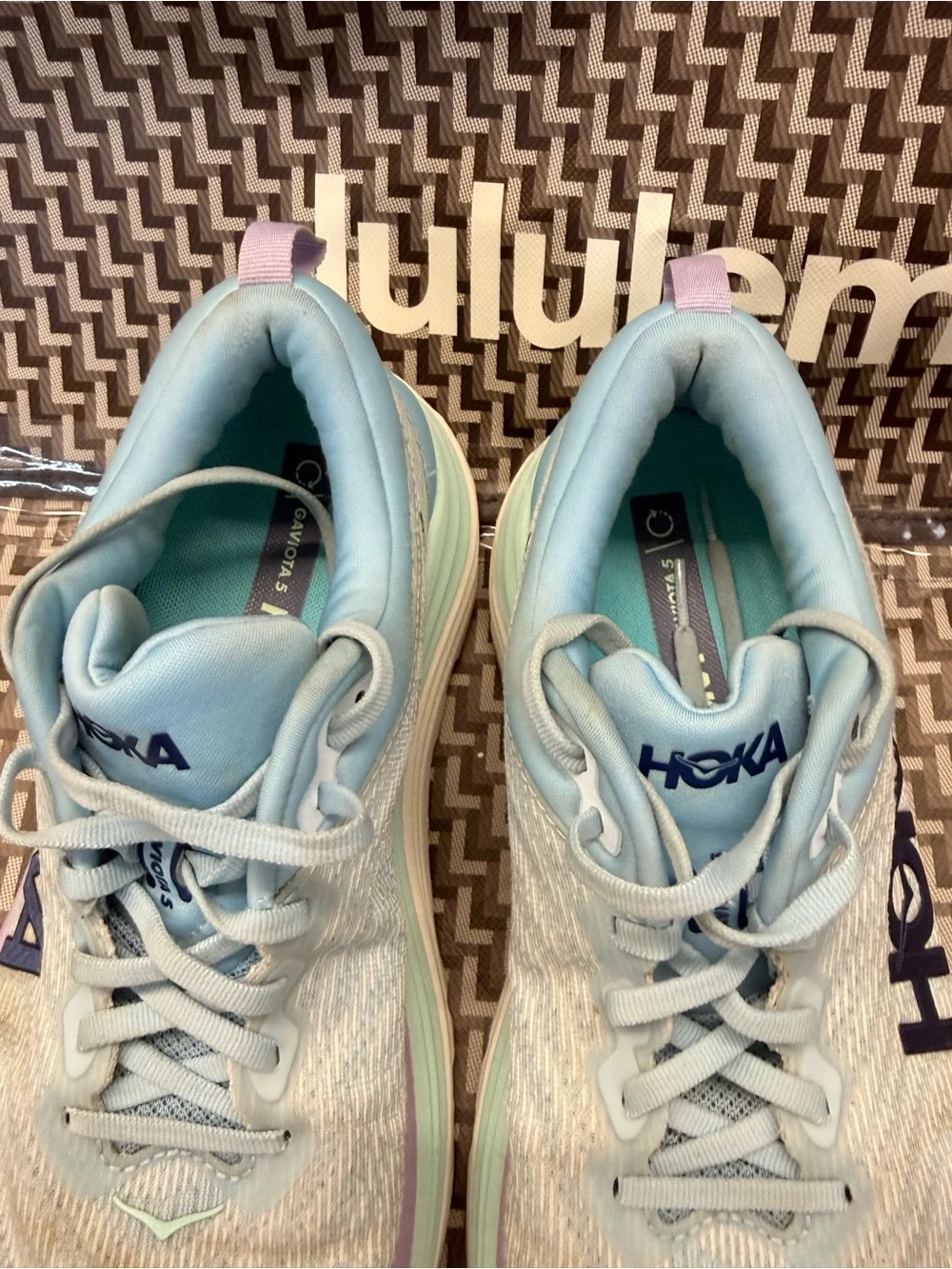 Hoka Women's Light Blue Plush-Run Running Shoes